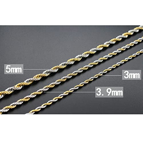 Chaîne de blé pour hommes collier acier set bijoux KZTHGNS - 3