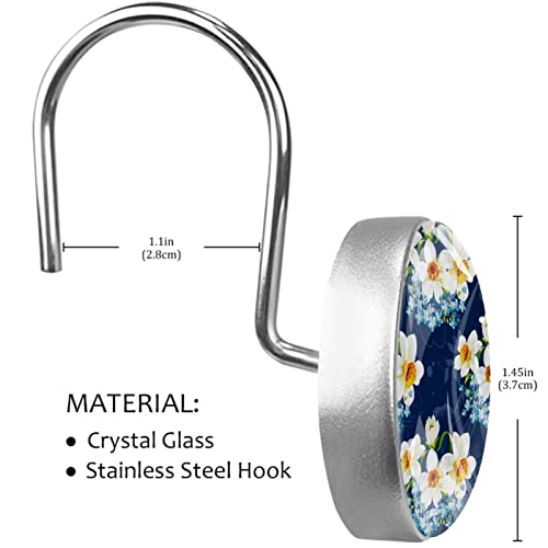 Crochets de rideau de douche jonquilles accessoires salle de bain antirouille