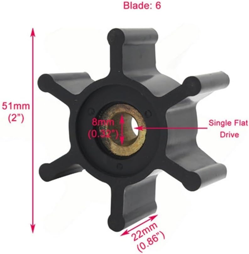 Flexible Water Pump Impeller Kit Fit for Inboard 6303-0001/6303-0003/500138/7053