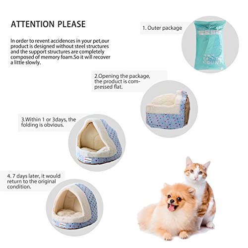Tofern Dog Beds For Small Dog Cats Colorful Dots Pattern Striped Cute Fleece Warm Washable Igloo Pet Bed With Removable Cover #TOP6