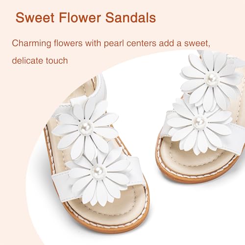 Image of Girls Dress Sandals Comfy Hook and Loop Summer Shoes for Toddlers