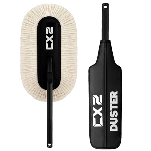Image of CX2 Car Duster - Lint-Free & Scratch-Free Car Cleaner Brush with Long Handle - Car Dust Cleaner Features Paraffin Wax Coating for Better Cleaning Performance - Car Cleaning Brush for Exterior AeroX