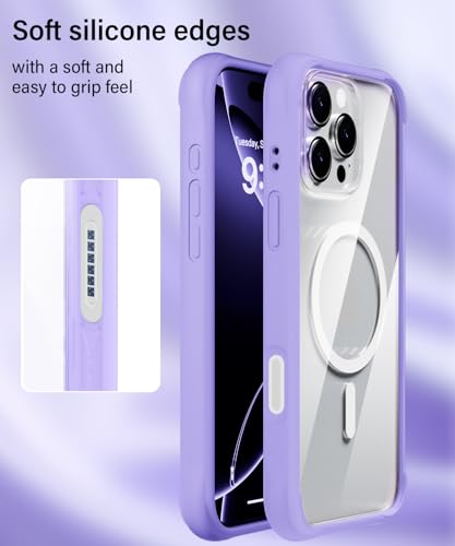 Coque transparente iPhone 16 Pro Max antichoc silicone compatible aimant MagSafe et objectif