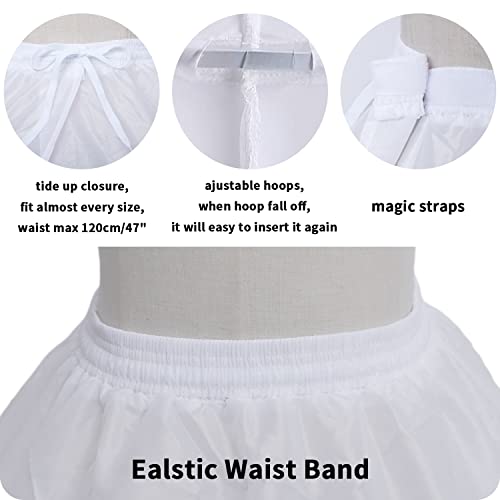 Women Crinoline Petticoat A-line 6 Hoop Skirt Slips Long Underskirt for Wedding Bridal Dress Ball Gown4