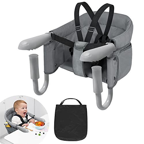 Yrhome Seggiolone Da Tavolo Pieghevole Per Bambini Con Morsetti Antiscivolo Per Piani Spessi, Ideale Per Casa E In Viaggio, Con Borsa Trasportabile Gris Yrhome Seggiolone Da Tavolo Pieghevole Per Bambini Con Morsetti Antiscivolo Per Piani Spessi, Ideale Per Casa E In Viaggio, Con Borsa Trasportabile Gris