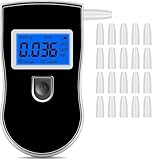 Alcoholímetro electrónico de alcoholímetro portátil digital con pantalla LCD, 20 boquillas