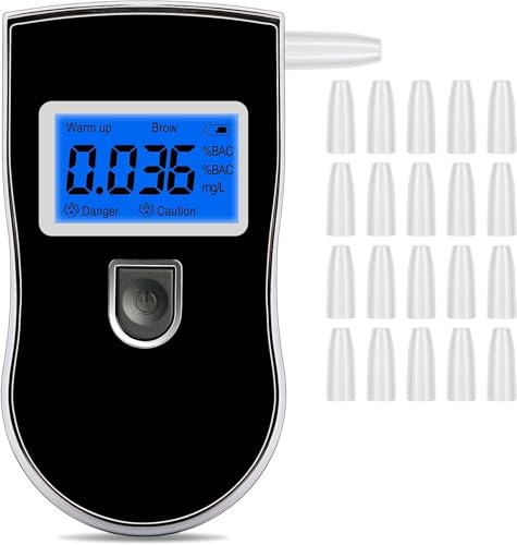 beseloa - beseloa Alcootest Ethylotest Electronique 20 Embouchures, Portable Numérique Testeur d'alcool avec Ecran LCD d'Affichage, Professionnel Portable Testeur d'alcool pour Usage Personnel et Professionnel