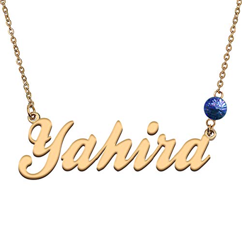 HUAN XUN Custom Choker Birthstone Yahira Name Necklace Best