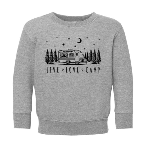 Live Love Camp Kids Sweatshirt Toddler 5T Heather Grey