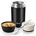 WayEee Contenitore Termico per Alimenti, Barattolo per Alimenti sottovuoto di Acciaio Inossidabile 710ml con Un Cucchiaio Pieghevole per Zuppa, Porridge, Riso, Frutta