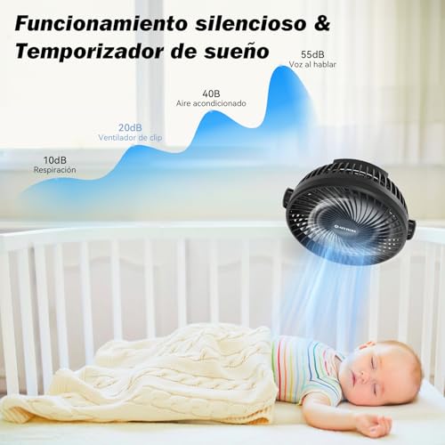 Ventilador de pinza de 10000mAh portátil de 8 pulgadas con control remoto 4