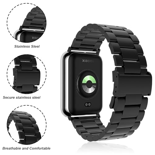 Xisair Replacement Strap for Xiaomi Smart Band 8 Pro Strap Metal Watchband Stainless Steel Wristband for Xiaomi Band 8 Pro Strap Women Men Straps Miband 8 Pro Accessories - Image 3