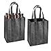 INBOLM Bottle Carrier,2PCS Wine Bottle Bag for 6 Bottles, Reusable Compartment Wine Bottle Holder Bag with Carry Handle for Storing Carrying Wine Beer Champagne(31 X 25 X 18cm)