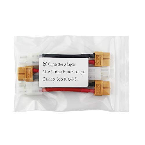 Oliyin 3Pcs Compatible With Big Tamiya Male To Female Xt60 Connector Adapter 14Awg 1.96Inch Wire For Nicd Nimh Dynamite Packs(Pack Of 3) #TOP5