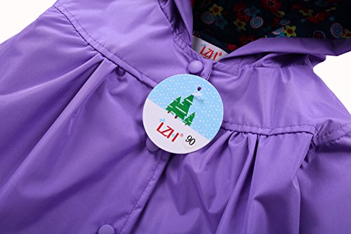 LZH Girl Baby Kid Waterproof Hooded Coat Jacket Outwear Suit Raincoat Hoodies with Pants Rurple 5(For Age 4-5Y)