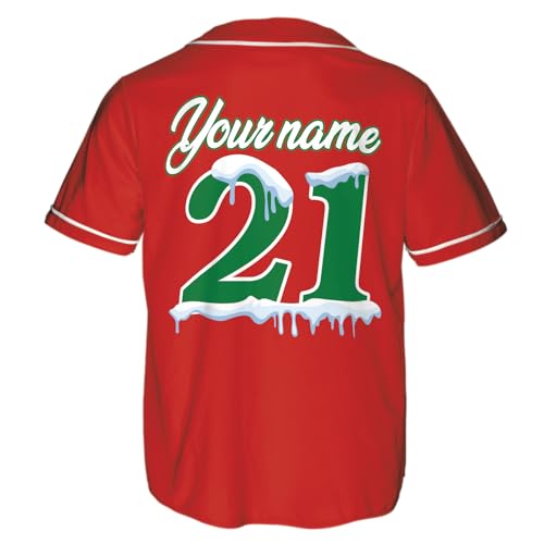 Camiseta personalizada de béisbol Merry Christmas ThuhaTree Store XS-5XL, multicolor para hombre miniatura 3