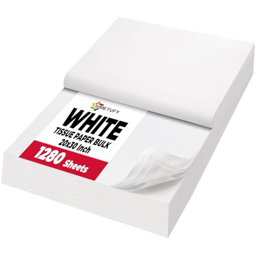 Simetufy 115 Sheets Large 20 x 30 Inch White Tissue Paper for Gift Bags, Archival Bulk for Textiles, Clothing Storage