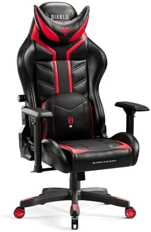 Bild von Diablo X-Ray Gaming Stuhl Bürostuhl Gamer Chair Schreibtischstuhl 4D Armlehnen Ergonomisches Design Kunstleder Perforation Wippfunktion Schwarz-Rot King (XL) King (XL)