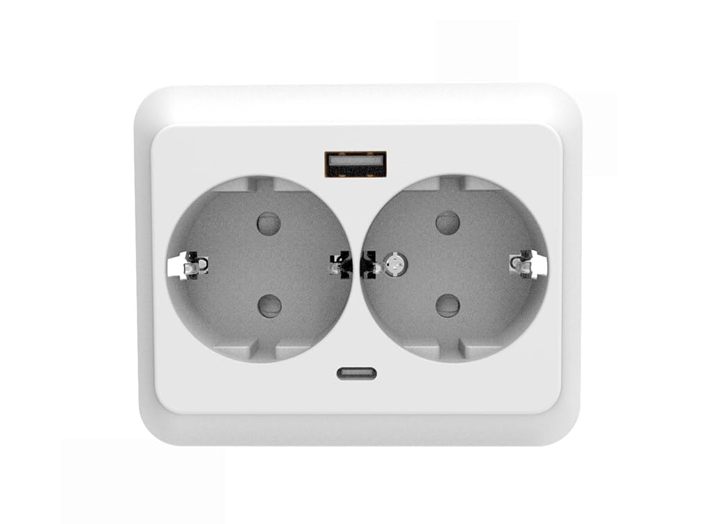 16A 250V Dual Recessed Grounded Socket Includes USB Type A and C ports for fast and convenient charging Modernize your space with a functional and stylish touch