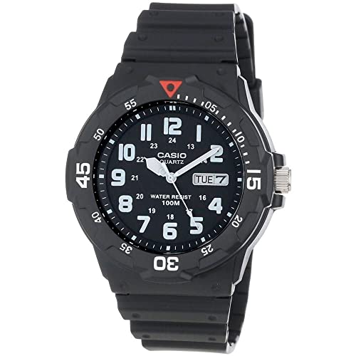 Casio Men’s Quartz Day-Date Indicator Black Resin Dive Watch (Model: MRW200H-1BV)