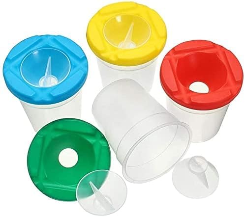 Pangdapengpeng 4 Farbbecher Mit Pinseln - Auslaufsicherer Malkasten Für Kinder