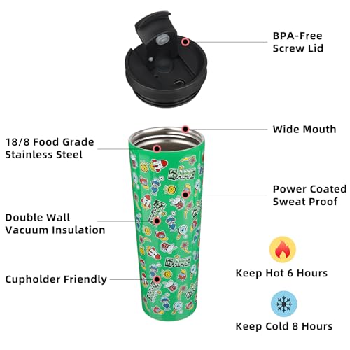 Image of BJPKPK 34oz Coffee Tumbler with Straw, Insulated Stainless Steel Cup