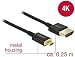 Produktbild DELOCK Kabel High Speed HDMI mit Ethernet - HDMI-A Stecker > HDMI Micro-D Stecker 3D 4K 0,25 m Slim High Quality