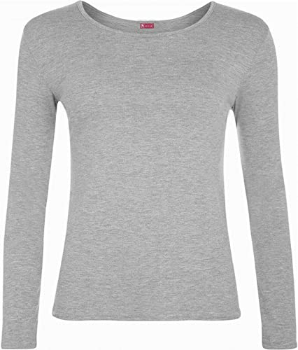 T-shirt uni à manches longues pour femme vêtement basique taille 36-54