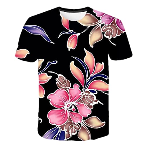 T-shirt d'été homme grande taille XXXXXL imprimé floral décontracté
