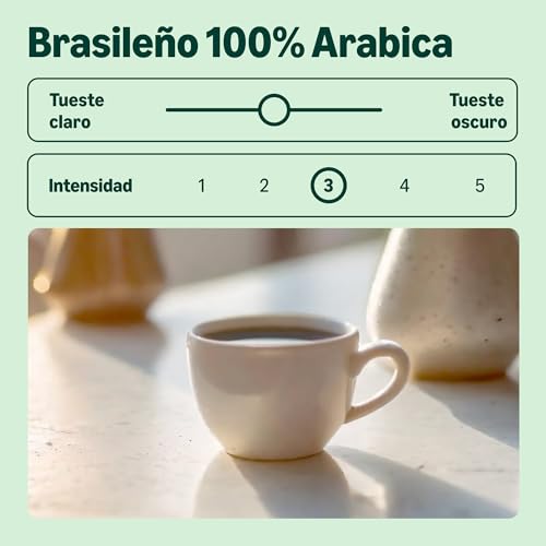 by Amazon Granos de Café Brasileños, Tostado Medio, 1kg (2 Paquetes de 500g), Certificados por Rainforest Alliance