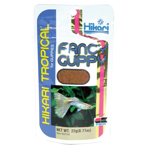 Hikari Fancy Powerful Color Enhancing Granule Seafood Diet For Guppies Fish Food - All Life Stages 22G, 1 Count