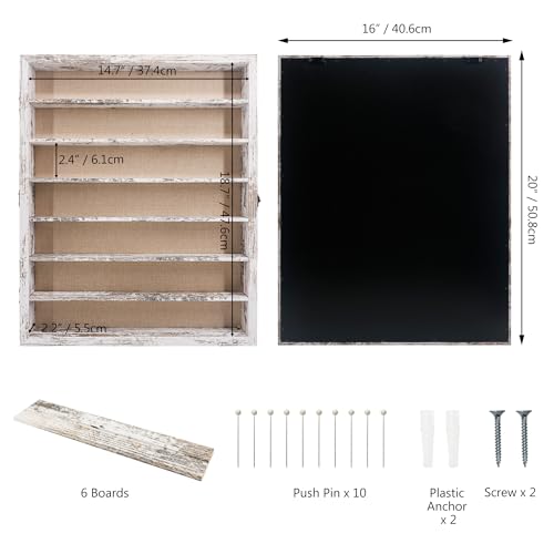 Image of Shadow Boxes Display Cases 16x20 with Removable Shelves, 2.2 Inch White Deep Shadow Box Frame for Keepsake Collectibles, Coins Military Medals Pins Wedding Flowers