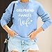 JINTING Girlfriend Fiancee Wife Sweatshirt Women Honeymoonin Shirts Bride Honeymoon Vacation Engagement Gift Shirt Pullover Light Blue
