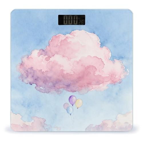 Báscula digital de cuerpo Cactus Pink con plataforma de vidrio templado