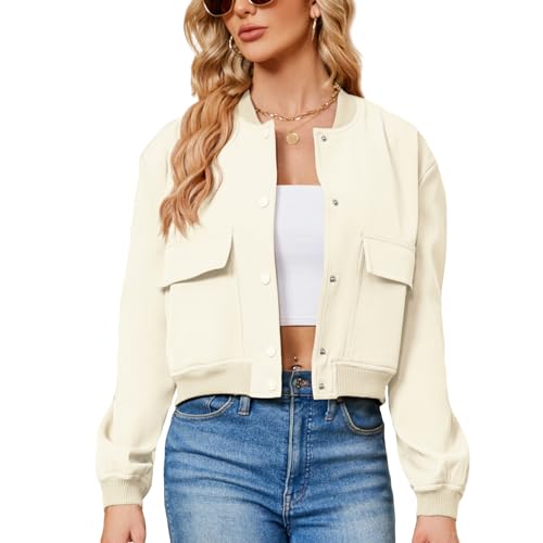 Amazon.com: Durio Womens Bomber Jacket Fashion Short Cropped
