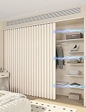 Aeovot Rideau Armoire Dressing Rideau Cache Placard sur Mesure avec Rail Coulissant   Meuble Rideau Cuisine Imperméable Anti Poussière Rideaux D'armoires pour Étagères sous Evier(Beige)