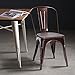 COSTWAY 18 Inch Dining Chair Set of 4, Industrial Vintage Stackable Metal Stools, Counter Bar Stools with High Backrest, Wood Seat, for Home, Kitchen and Cafe Bar Use