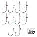 GMBYLBY 10Pcs Barbed Fishhook with Hole Live Shrimp Fixing Hook Fishing Baitholder Hook Freshwater Saltwater Fishing Accessory