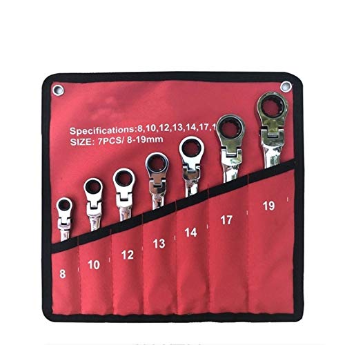 BOSUGE Hardware Tool Ratchet Wrench Set Car Repair Tools Key Spanner Wrench Socket 5/7/12Pcs Hand Tools Wrenches Universal Ratchet Spanner Wrench (Color : 7pcs)