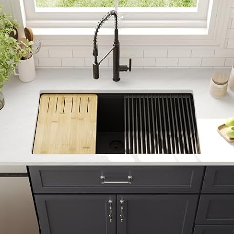 Deer Valley 33 Inch Black Kitchen Sink Cover