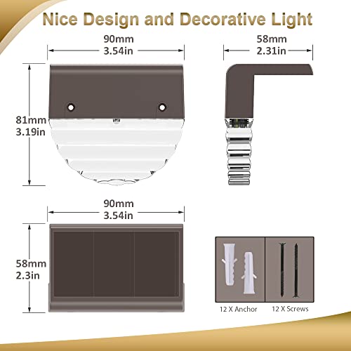 Image of Solar Deck Lights, 6 Pack Solar Fence Step Lights Outdoor Waterproof LED Solar Fence Lights for Patio, Stairs,Yard, Garden Pathway, Step and Fences, 10 Lumens, Warm White /Color Changing Lighting