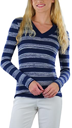 Image of ToBeInStyle Women's Classic Long Sleeve V-Neck Pullover Sweater
