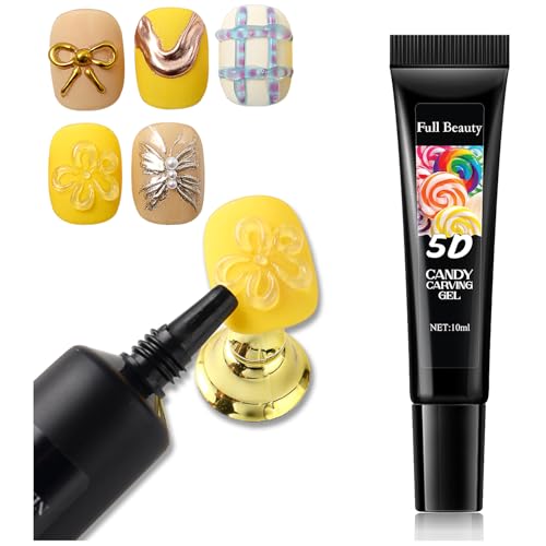Brtavizvy Nail Jewelry kit 3D Flower Charms with Tweezers,Gold Silver Magic Mirror Powder,10ml Carving Gel,Rhinestones Steel Ball Pearl Design Manicure Art Accessories - Image 5
