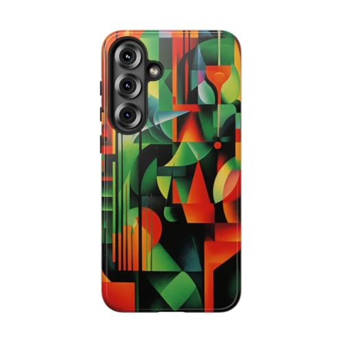 Coque Samsung S25 Plus géométrique orange chic pour votre quotidien