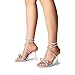 DREAM PAIRS Stiletto Bow Heels for Women Strappy Sparkly Rhinestone Square Toe Clear Crystal High Sandals for Party Wedding,Size 7.5,Silver-Pu,SDHS2481W