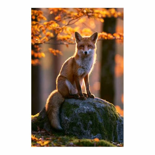 Toile renard d'automne créez une ambiance nature et chaleureuse dans votre salon ou bureau