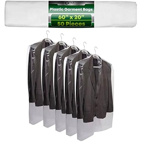 Party Bargains 152,4 cm Kleidersäcke - 80 Gauge chemische Reinigung Wäschesack für Anzüge, Kleider, Mäntel, Uniformen und mehr - transparenter Polyethylen-Kleiderschutz Cover