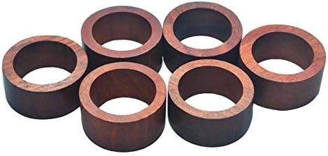 Nirvana Class Handmade Wood Napkin Ring Set with 12 Napkin Rings - Artisan Crafted in India