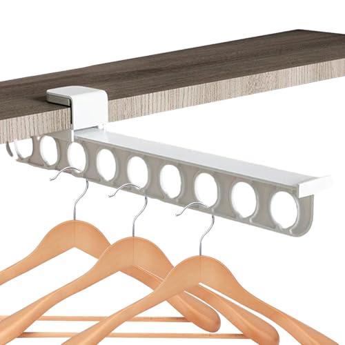 Riel para armario extraíble - Percha deslizante extensible y resistente - Organizador de armario montado en la parte | para dormitorio, almacenamiento de ropa, hogar, accesorios de guardarrop