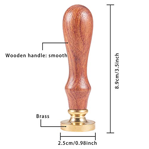 image for PH PandaHall Snowflake Wax Seal Stamp, Removable Wooden Handle Vintage